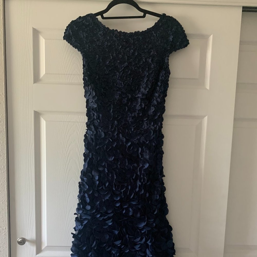 New Theia Navy Blue Petal Dress size 6